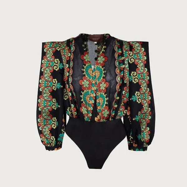 Dame Tvådelat Outfit med kort topp och blommig Maxikjol Mirla-Eva Jonsson