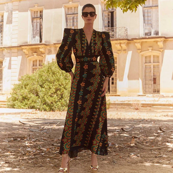 Dame Tvådelat Outfit med kort topp och blommig Maxikjol Mirla-Eva Jonsson