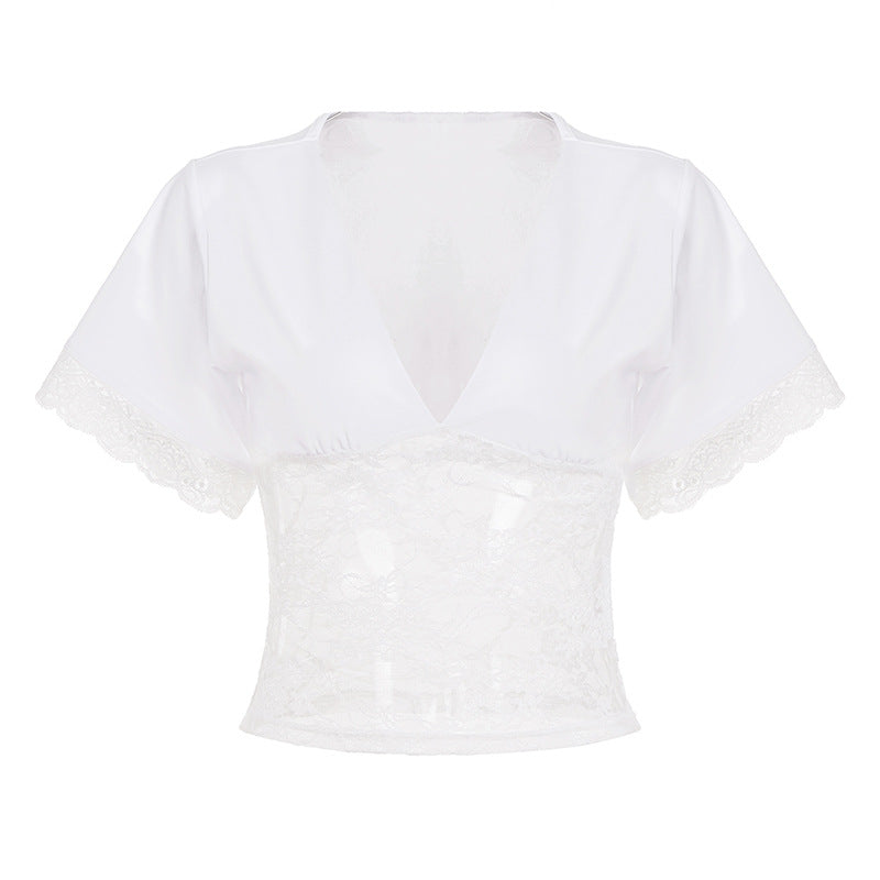 Dame V-hals oversized skjorta Mirla-Eva Jonsson