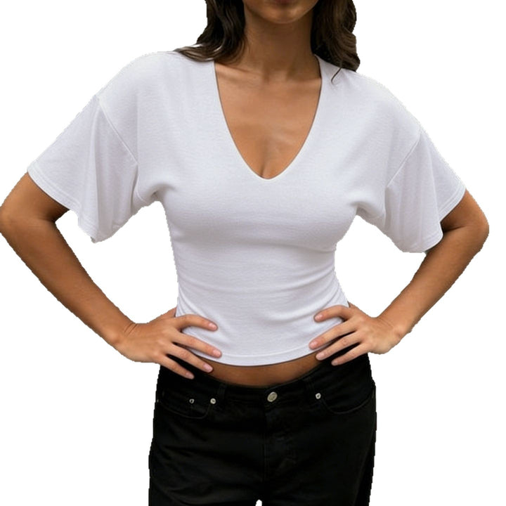 Dame V-hals oversized skjorta Mirla-Eva Jonsson