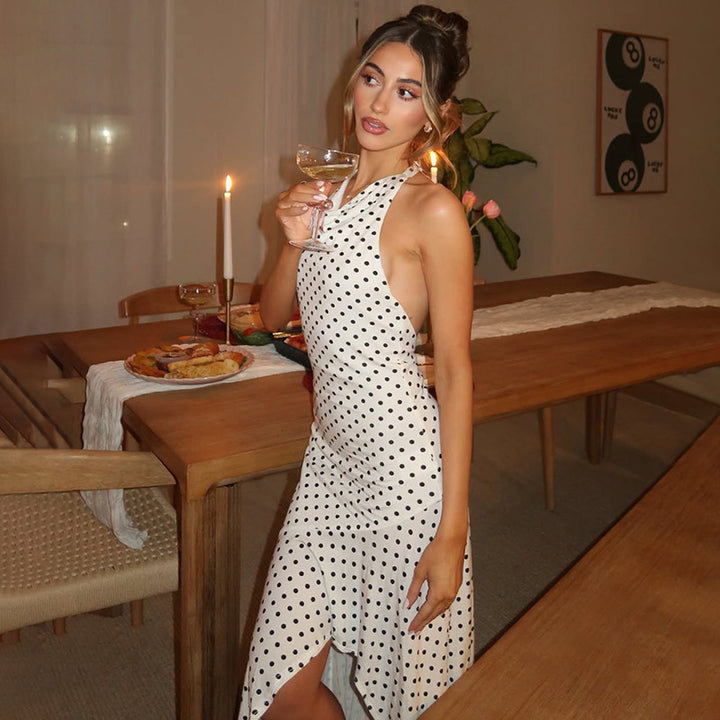 Dame ärmlös Polka-Dots klänning Mirla-Eva Jonsson
