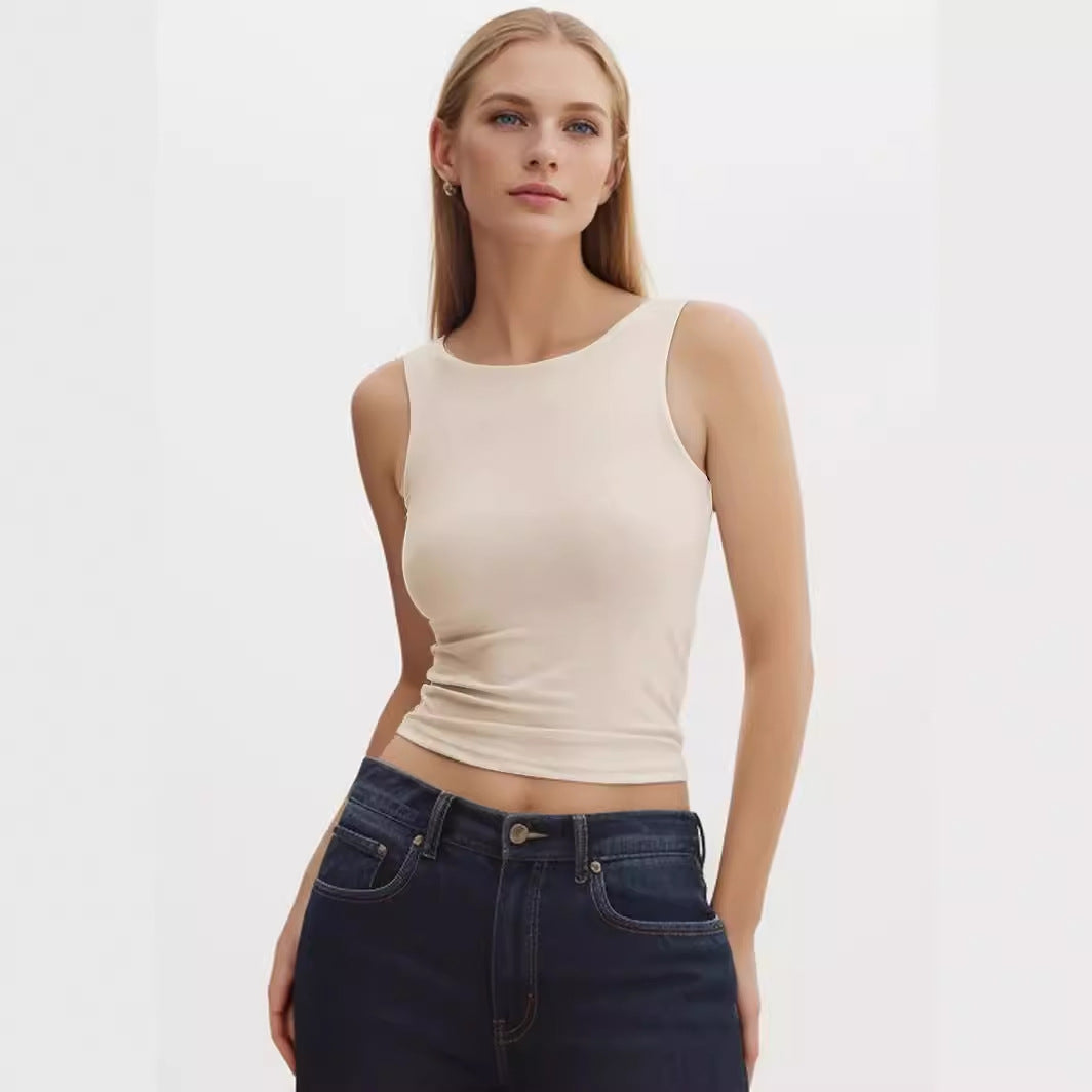 Dame ärmlös basic-top med elegant snitt Mirla-Eva Jonsson