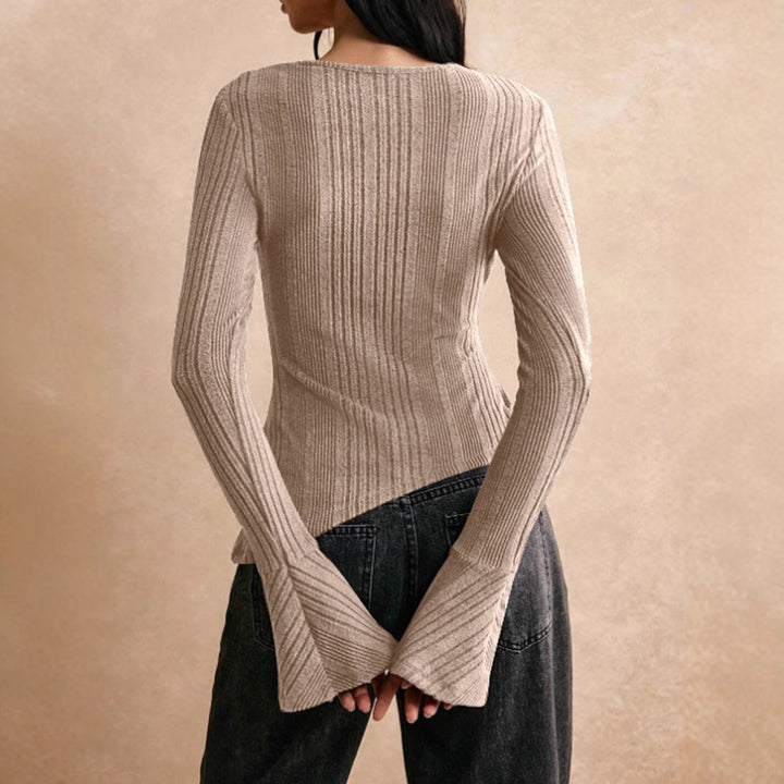 Dame asymmetrisk stickad topp Mirla-Eva Jonsson