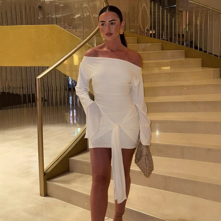 Dame asymmetrisk wrap-top med dekorativ knut Mirla-Eva Jonsson