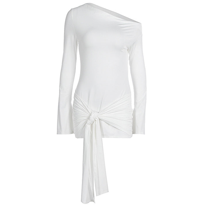 Dame asymmetrisk wrap-top med dekorativ knut Mirla-Eva Jonsson