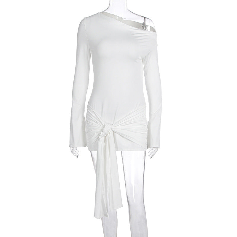 Dame asymmetrisk wrap-top med dekorativ knut Mirla-Eva Jonsson