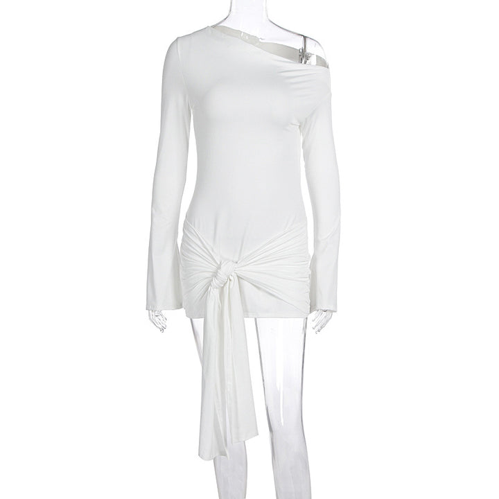Dame asymmetrisk wrap-top med dekorativ knut Mirla-Eva Jonsson