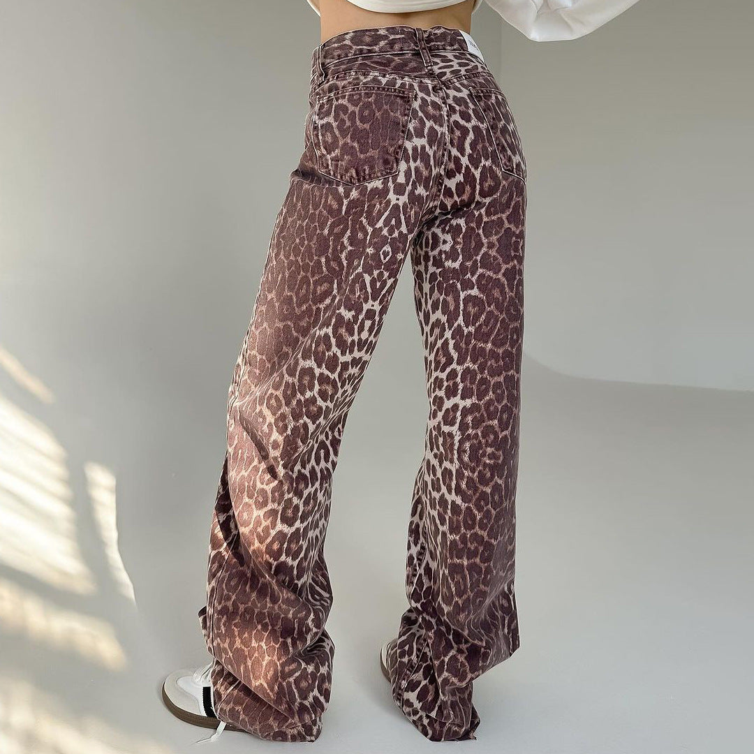 Dame avslappnad Leopard-jeans Mirla-Eva Jonsson
