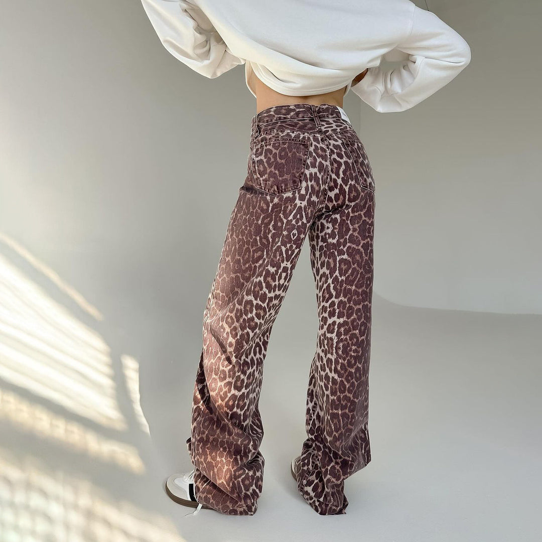 Dame avslappnad Leopard-jeans Mirla-Eva Jonsson
