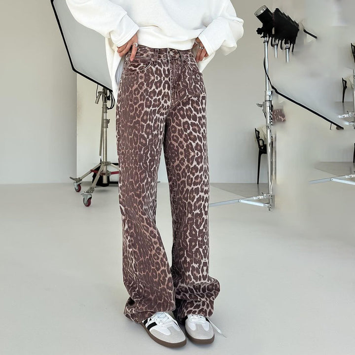 Dame avslappnad Leopard-jeans Mirla-Eva Jonsson