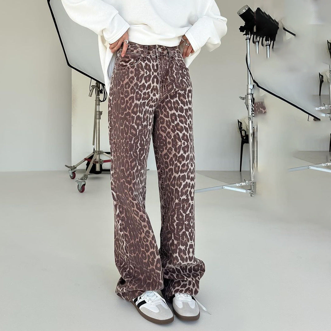 Dame avslappnad Leopard-jeans Mirla-Eva Jonsson