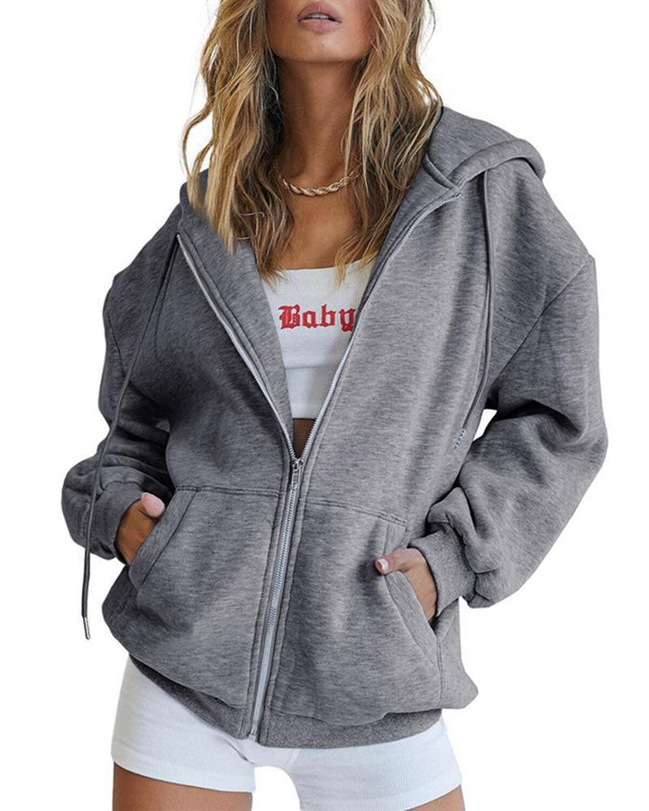 Dame avslappnad hoodie jacka med oversized skärning Eva Jonsson-Eva Jonsson