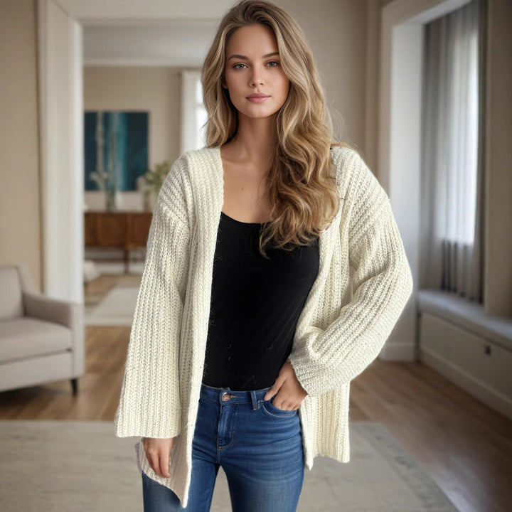 Dame avslappnad kappa med öppna fronter och voluminösa ärmar Mirla-Eva Jonsson
