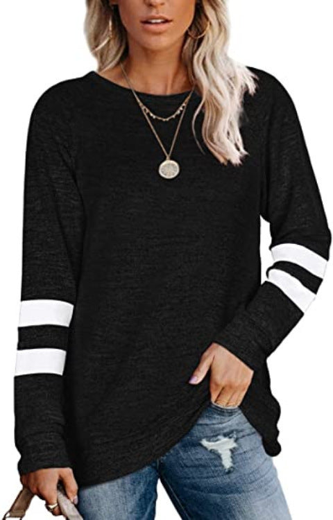 Dame avslappnad oversized tröja med sportiga randdetaljer Mirla-Eva Jonsson