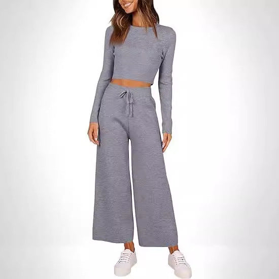 Dame avslappnad stickad jumpsuit med vida ben Eva Jonsson-Eva Jonsson