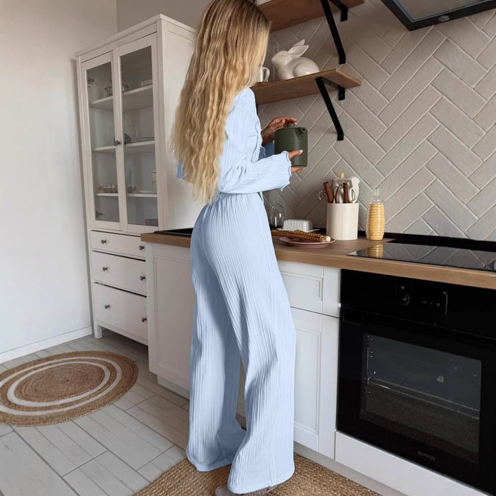 Dame avslappnad stickad set med justerbar dragsko Mirla-Eva Jonsson