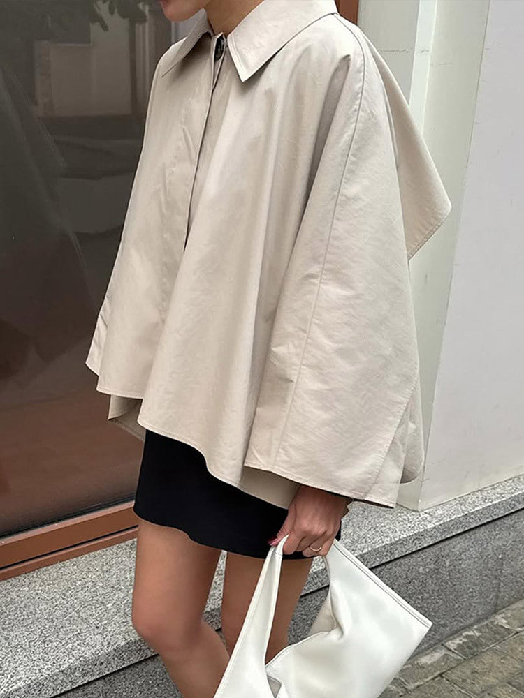 Dame avslappnet overgangsjakke med stilige cape-ermer Eva Jonsson-Eva Jonsson