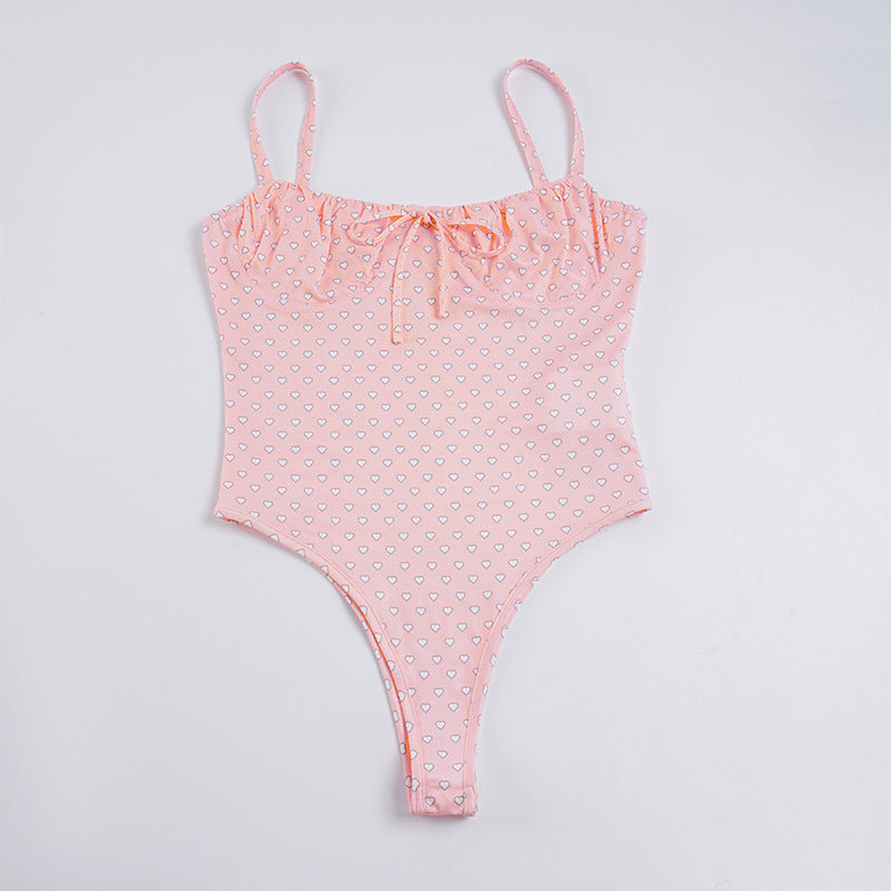 Dame baddräkt med söt hjärtdesign och justerbara axelremmar Mirla-Eva Jonsson