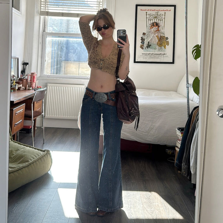 Dame baggy jeans med hög midja och modern skärning Mirla-Eva Jonsson