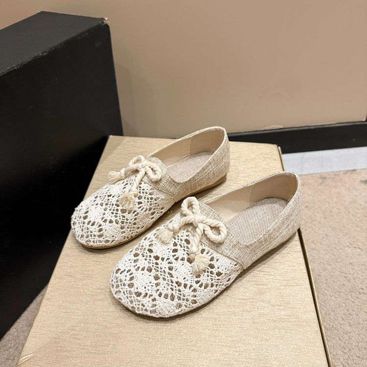 Dame ballerinas med raffinerad häkelspets och högkvalitativt övermaterial Mirla-Eva Jonsson