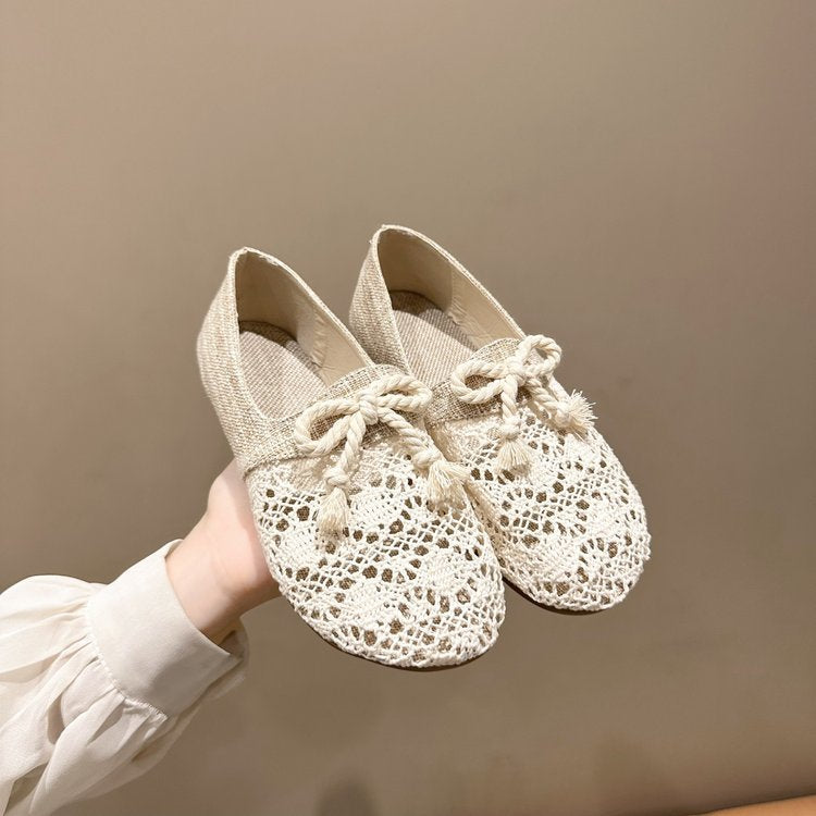Dame ballerinas med raffinerad häkelspets och högkvalitativt övermaterial Mirla-Eva Jonsson