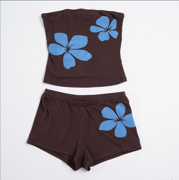 Dame bandeau-bikini-set med blommiga accenter och hög komfort Mirla-Eva Jonsson