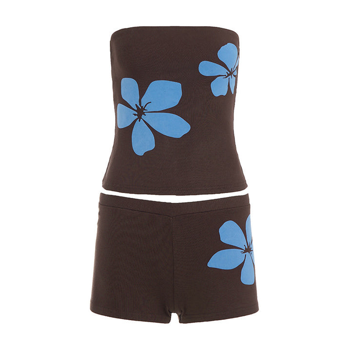 Dame bandeau-bikini-set med blommiga accenter och hög komfort Mirla-Eva Jonsson