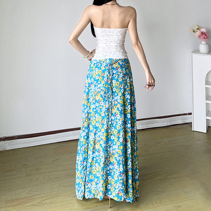 Dame bandeau-top med blommönster och flätad detalj Mirla-Eva Jonsson