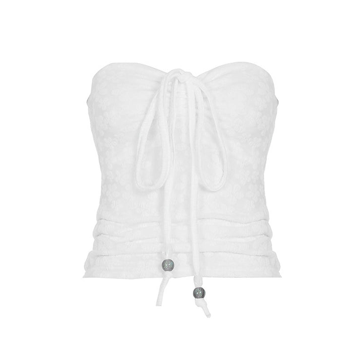 Dame bandeau-top med blommönster och flätad detalj Mirla-Eva Jonsson