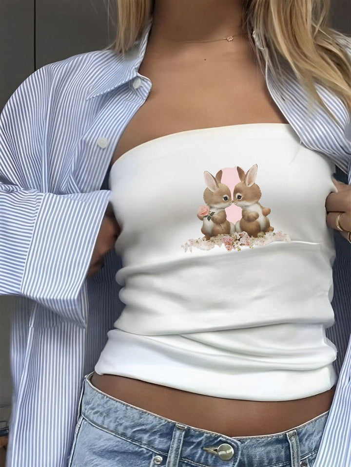 Dame bandeau-top med sportig Frankrike-design Mirla-Eva Jonsson