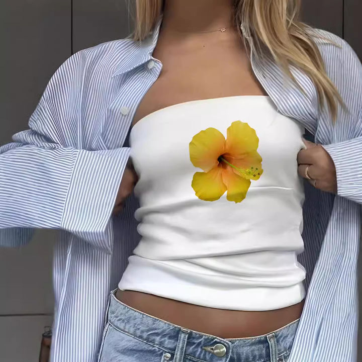 Dame bandeau-top med sportig Frankrike-design Mirla-Eva Jonsson