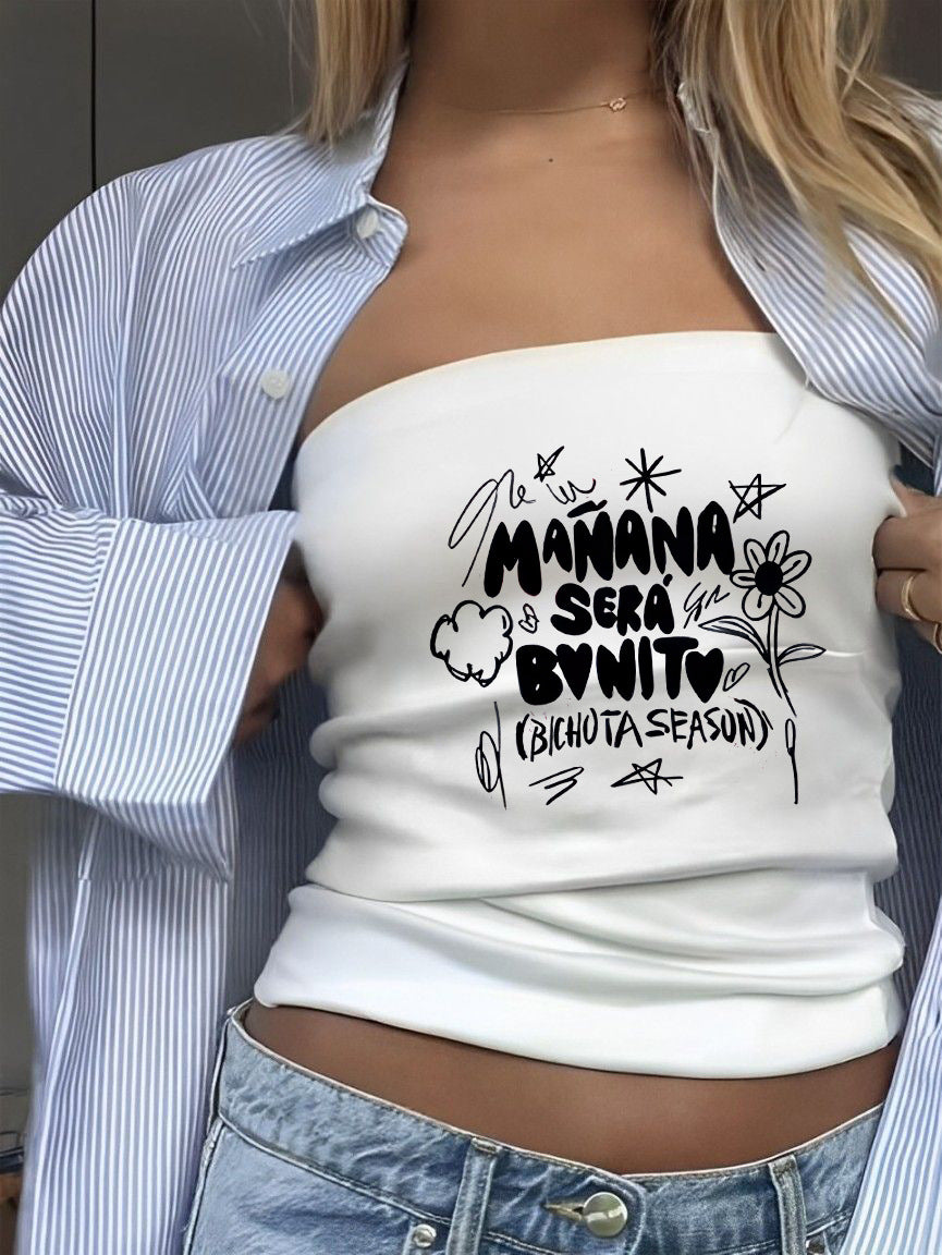 Dame bandeau-top med sportig Frankrike-design Mirla-Eva Jonsson