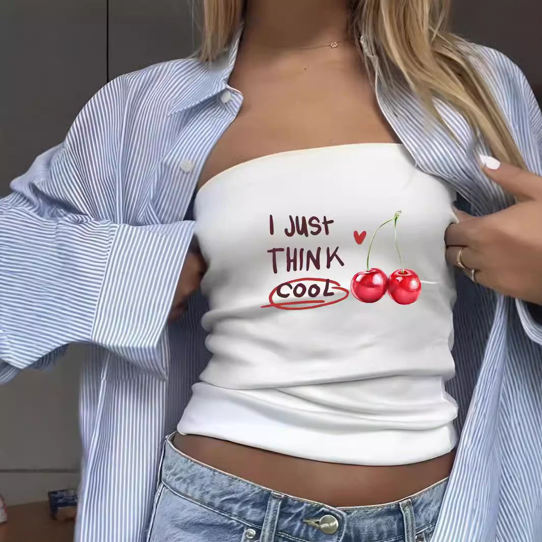 Dame bandeau-top med sportig Frankrike-design Mirla-Eva Jonsson