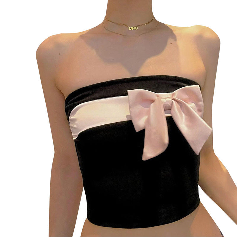 Dame bandeau topp med elegant knytning Mirla-Eva Jonsson