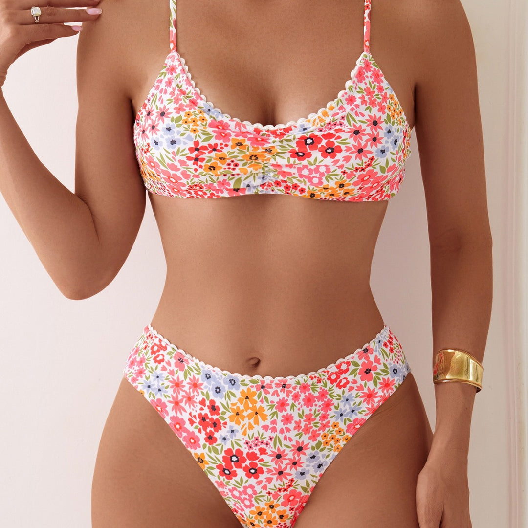 Dame bikini med färgglad patchwork-mönster och hög midja Mirla-Eva Jonsson