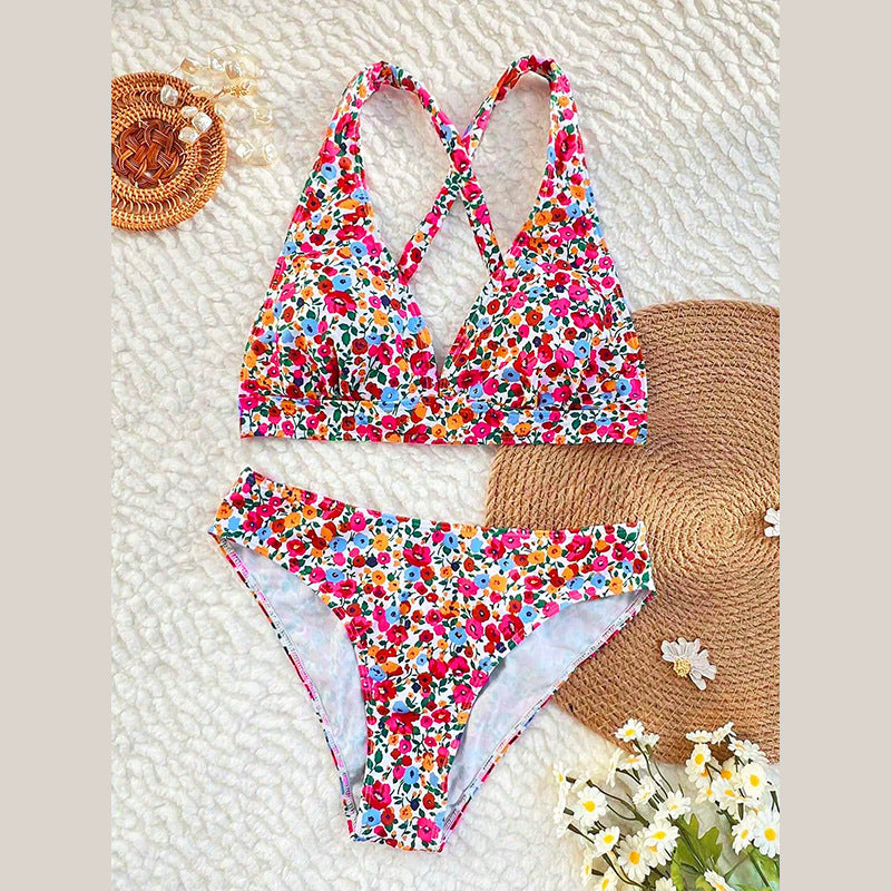 Dame bikini-set med blommönster och hög midja Mirla-Eva Jonsson