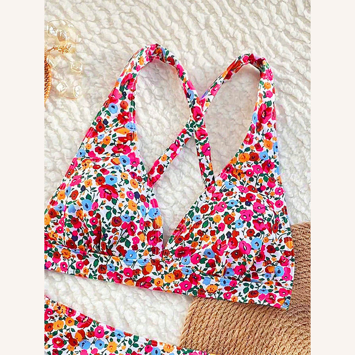 Dame bikini-set med blommönster och hög midja Mirla-Eva Jonsson