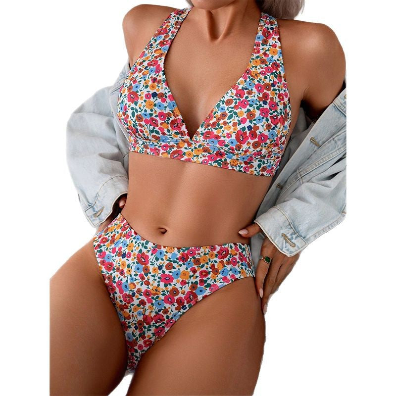 Dame bikini-set med blommönster och hög midja Mirla-Eva Jonsson