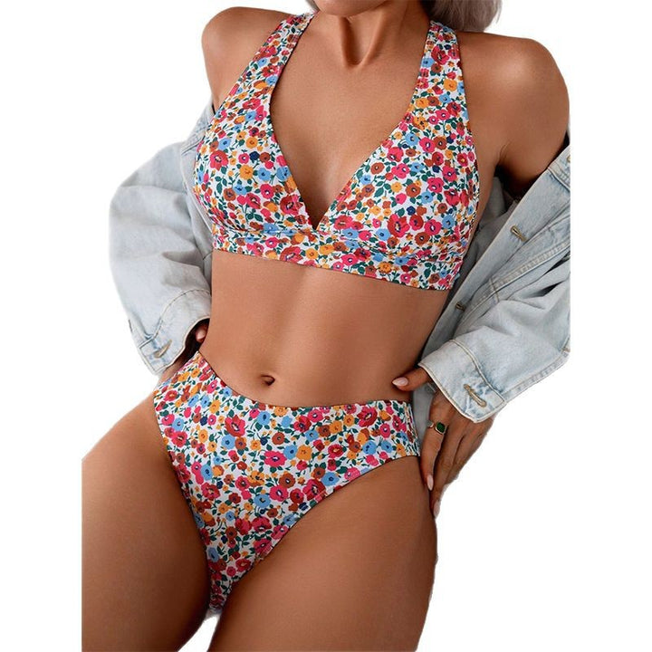 Dame bikini-set med blommönster och hög midja Mirla-Eva Jonsson
