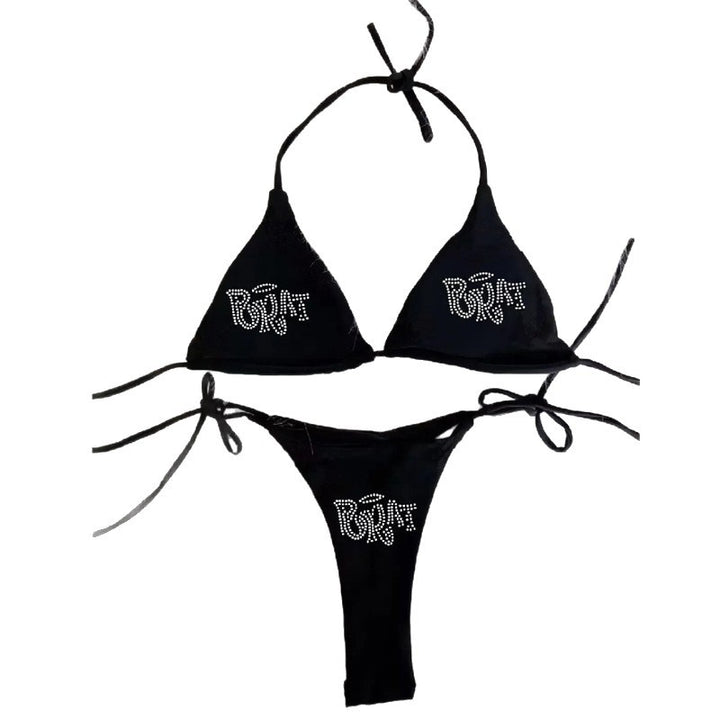 Dame bikini-set med glittrande tryck och justerbara axelband Mirla-Eva Jonsson