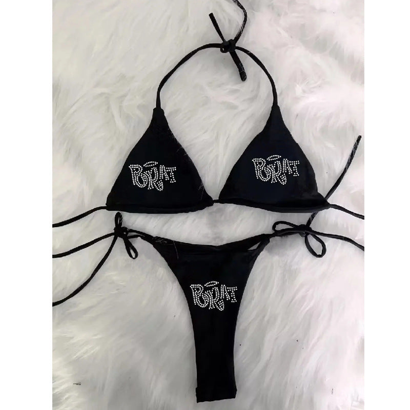 Dame bikini-set med glittrande tryck och justerbara axelband Mirla-Eva Jonsson