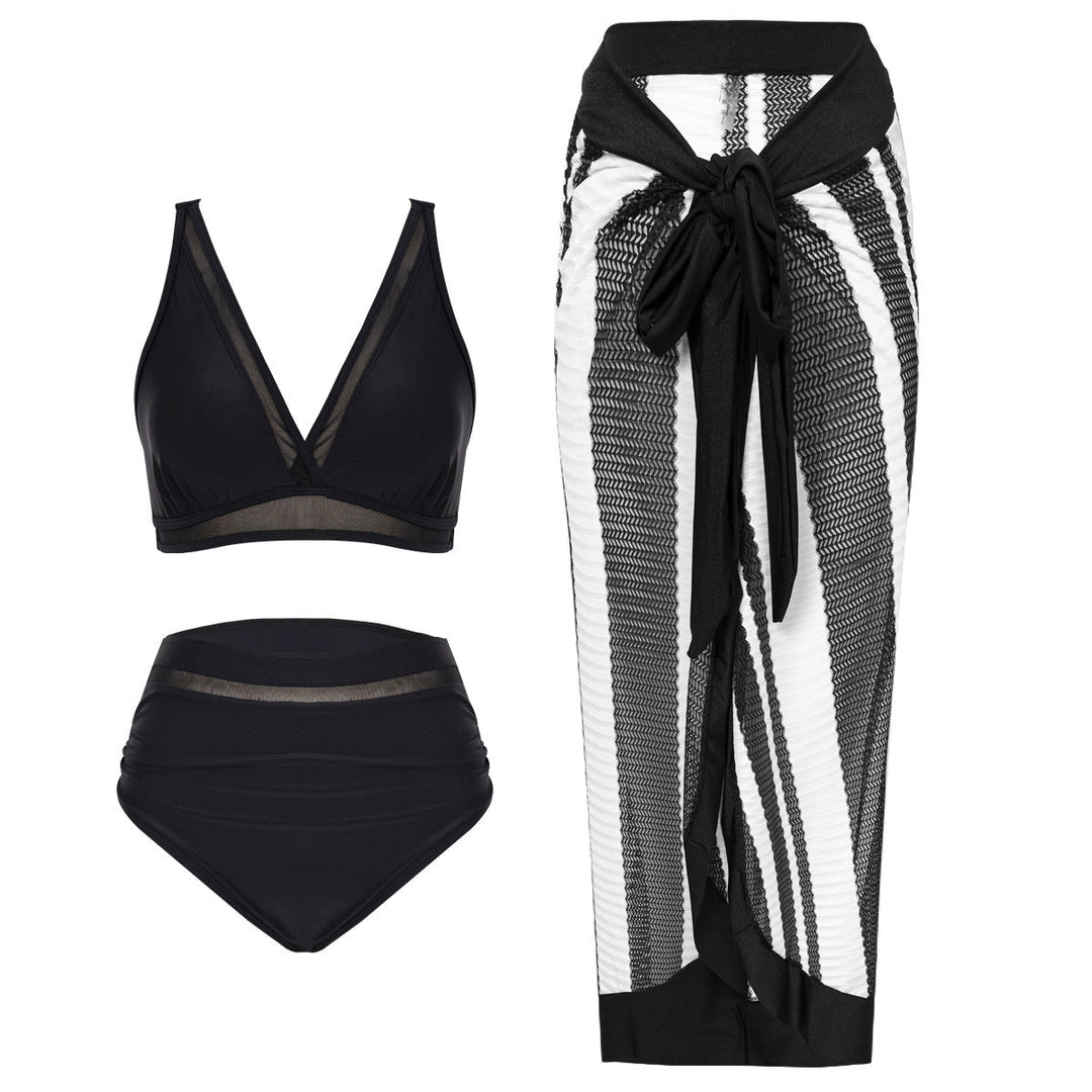 Dame bikini-set med hög midja och transparent detaljerbehandling Mirla-Eva Jonsson
