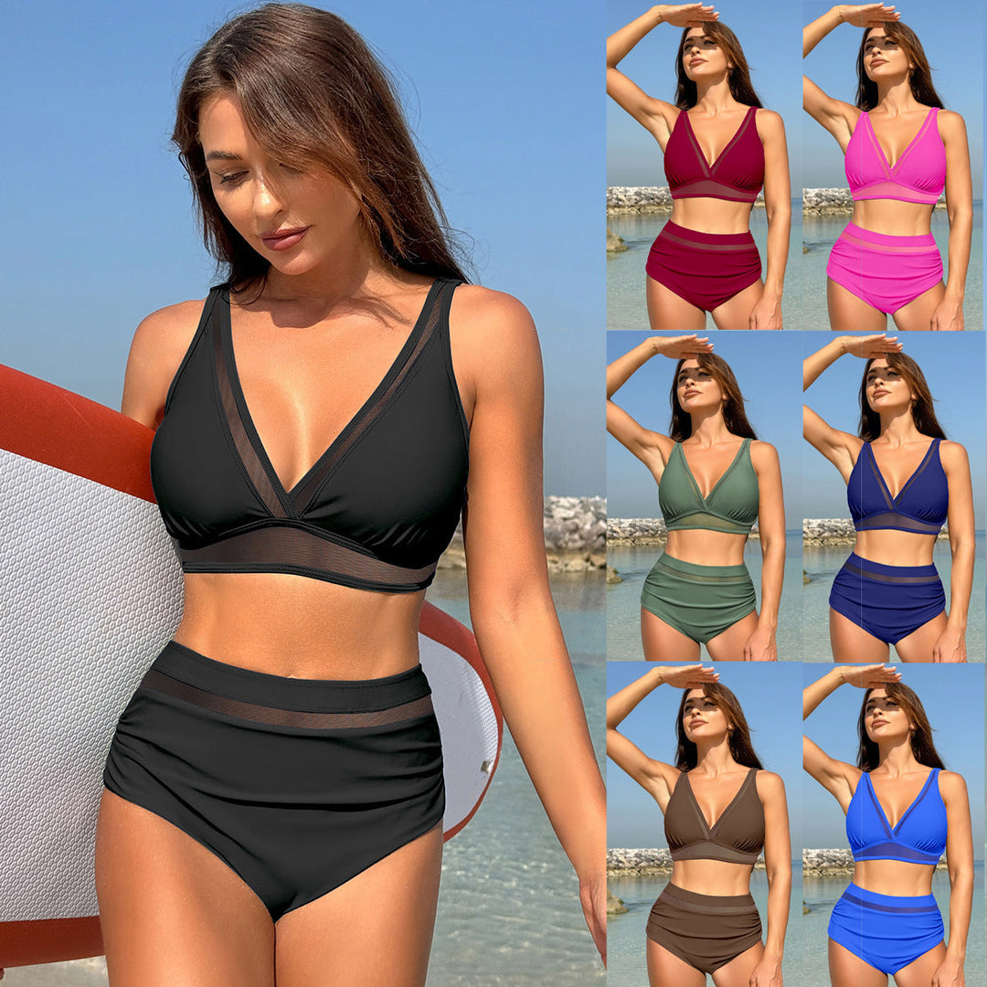 Dame bikini-set med hög midja och transparent detaljerbehandling Mirla-Eva Jonsson