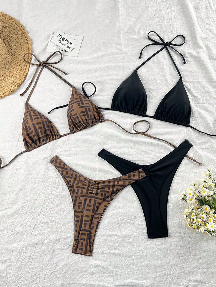 Dame bikini set med justerbara band och blomster- samt djurmönster Mirla-Eva Jonsson