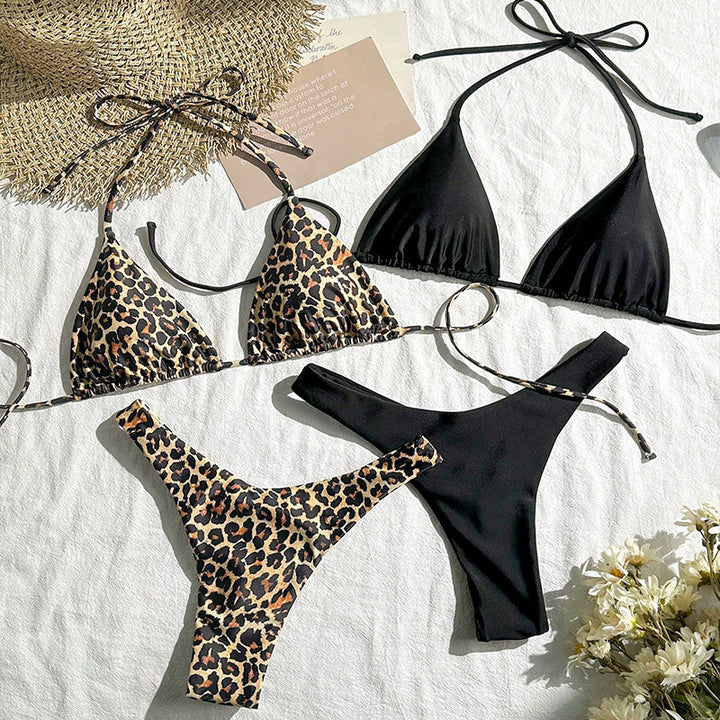 Dame bikini set med justerbara band och blomster- samt djurmönster Mirla-Eva Jonsson