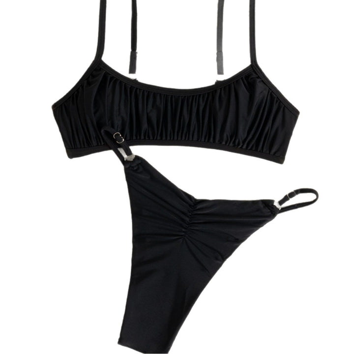 Dame bikini-set med romantiska volangdetaljer och justerbara axelband Mirla-Eva Jonsson