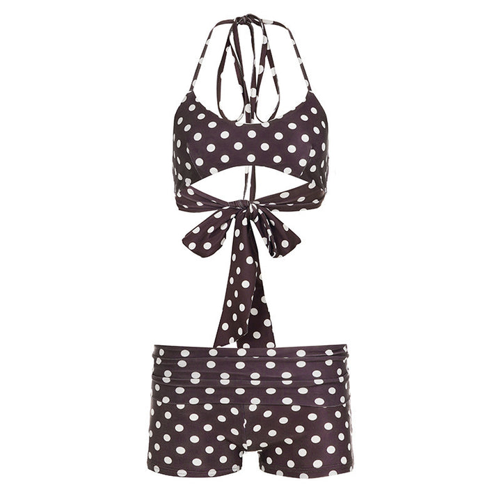 Dame bikinitset med lekfullt prickdesign och eleganta knytband Mirla-Eva Jonsson