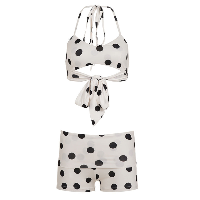 Dame bikinitset med lekfullt prickdesign och eleganta knytband Mirla-Eva Jonsson