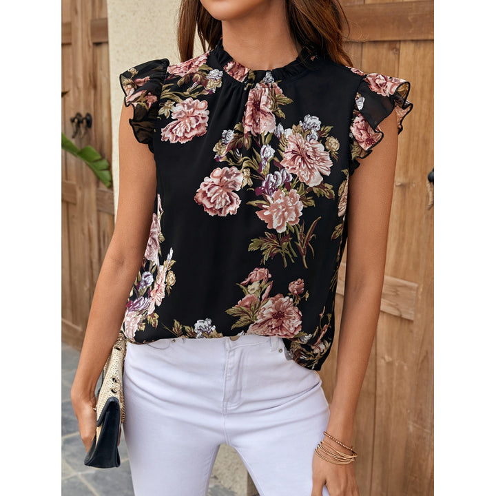 Dame blommigt tröja med peplum-design Mirla-Eva Jonsson
