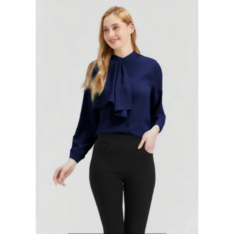 Dame blouse med eleganta volangdetaljer och krage Mirla-Eva Jonsson